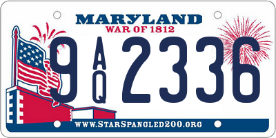 MD license plate 9AQ2336