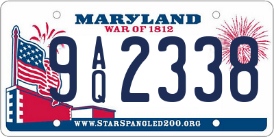 MD license plate 9AQ2338