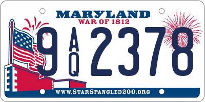 MD license plate 9AQ2378