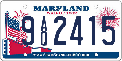 MD license plate 9AQ2415