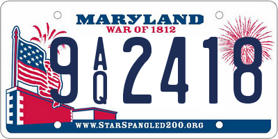 MD license plate 9AQ2418