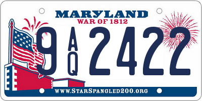 MD license plate 9AQ2422
