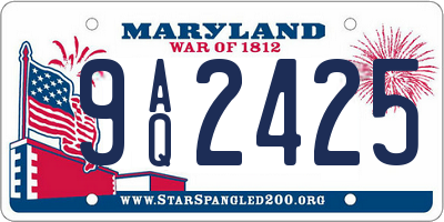 MD license plate 9AQ2425