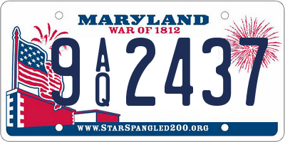 MD license plate 9AQ2437