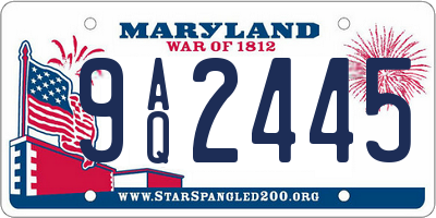 MD license plate 9AQ2445