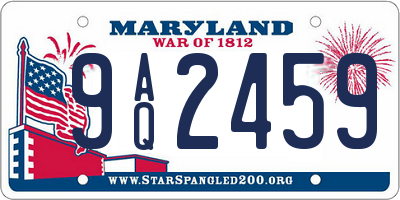 MD license plate 9AQ2459