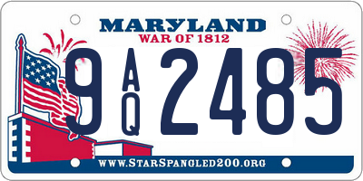 MD license plate 9AQ2485