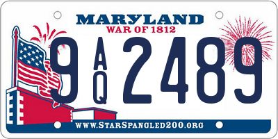 MD license plate 9AQ2489