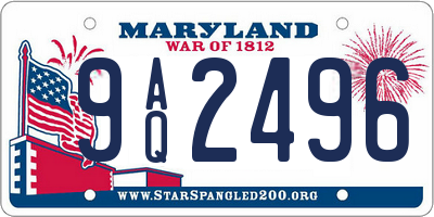 MD license plate 9AQ2496