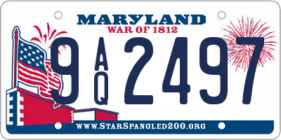 MD license plate 9AQ2497