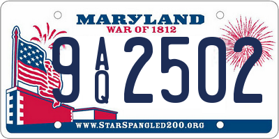 MD license plate 9AQ2502