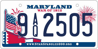 MD license plate 9AQ2505