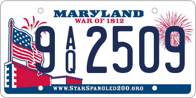 MD license plate 9AQ2509