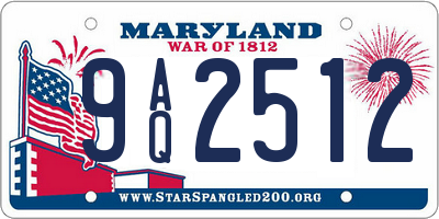MD license plate 9AQ2512