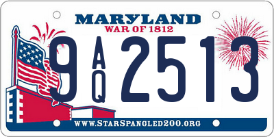 MD license plate 9AQ2513