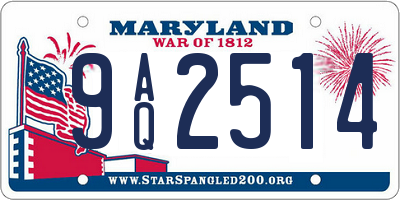 MD license plate 9AQ2514