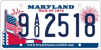 MD license plate 9AQ2518