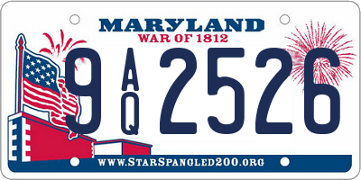 MD license plate 9AQ2526