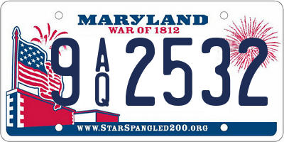MD license plate 9AQ2532
