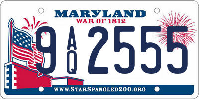 MD license plate 9AQ2555