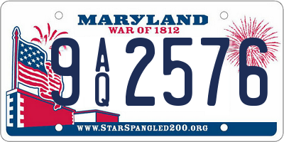 MD license plate 9AQ2576