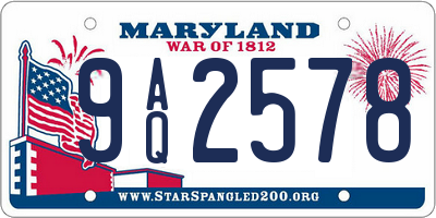 MD license plate 9AQ2578