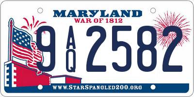 MD license plate 9AQ2582