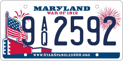 MD license plate 9AQ2592