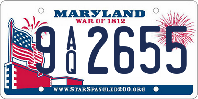 MD license plate 9AQ2655