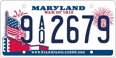 MD license plate 9AQ2679