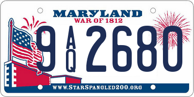 MD license plate 9AQ2680
