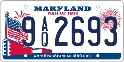 MD license plate 9AQ2693