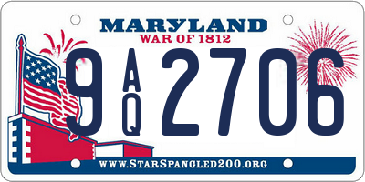 MD license plate 9AQ2706
