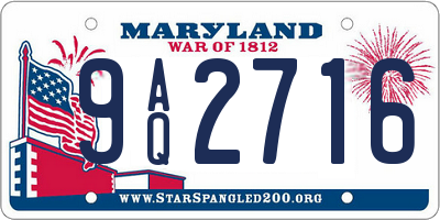 MD license plate 9AQ2716