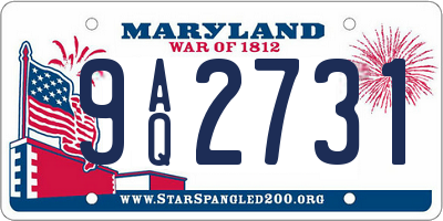 MD license plate 9AQ2731
