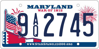 MD license plate 9AQ2745