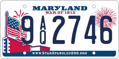 MD license plate 9AQ2746
