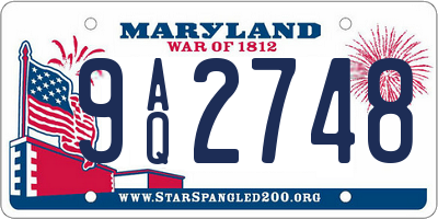 MD license plate 9AQ2748