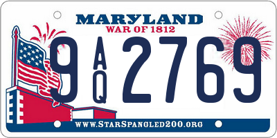 MD license plate 9AQ2769