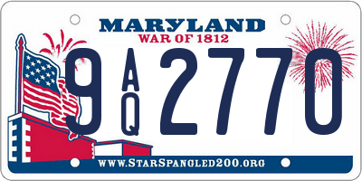 MD license plate 9AQ2770