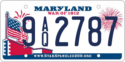 MD license plate 9AQ2787