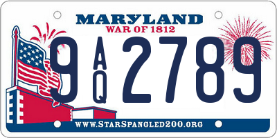 MD license plate 9AQ2789
