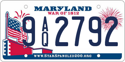 MD license plate 9AQ2792