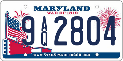 MD license plate 9AQ2804