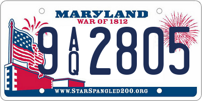 MD license plate 9AQ2805
