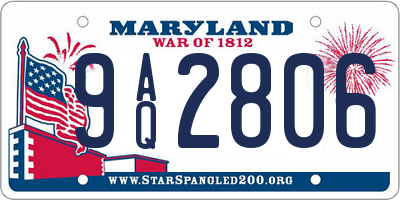 MD license plate 9AQ2806