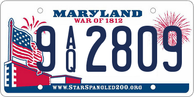 MD license plate 9AQ2809