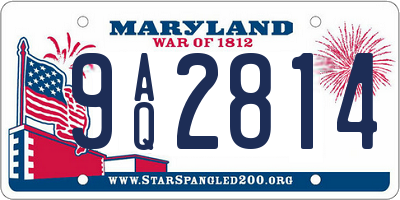 MD license plate 9AQ2814