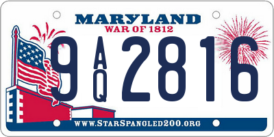 MD license plate 9AQ2816