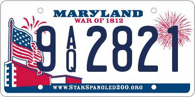 MD license plate 9AQ2821